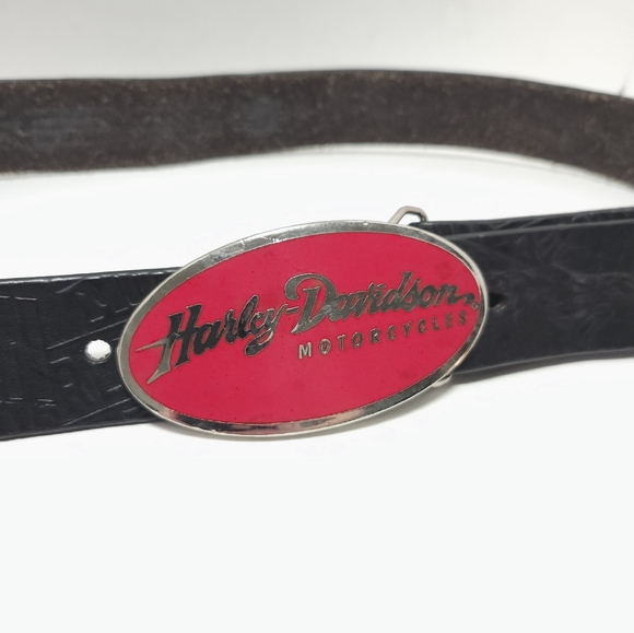 Harley Davidson Belt Buckle And Belt 2006 Red - Picture 3 of 9